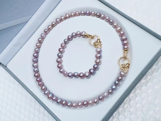 Picture of Natural freshwater pearls Bracelet+necklace