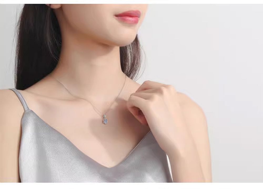 Picture of Six-Prong Minimalist Mozambique Diamond Necklace