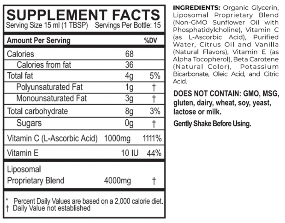 Picture of Micelle Liposomal Vitamin C  8OZ Bottle