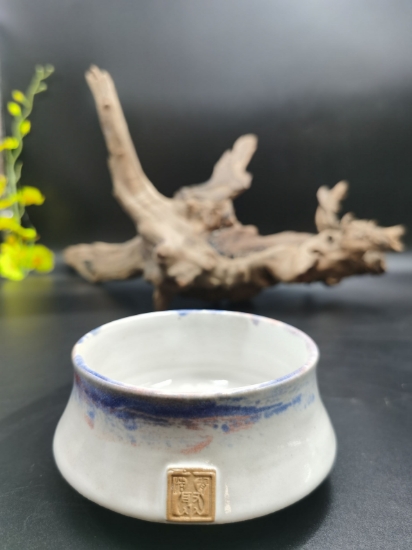 Picture of Handmade Kiln Change Glazed Japanese Style Ceramic Wide-mouth Incense Burner