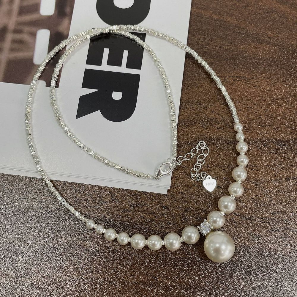 Picture of Tichy 925 Sterling Silver French-style Swarovski Pearl Necklace
