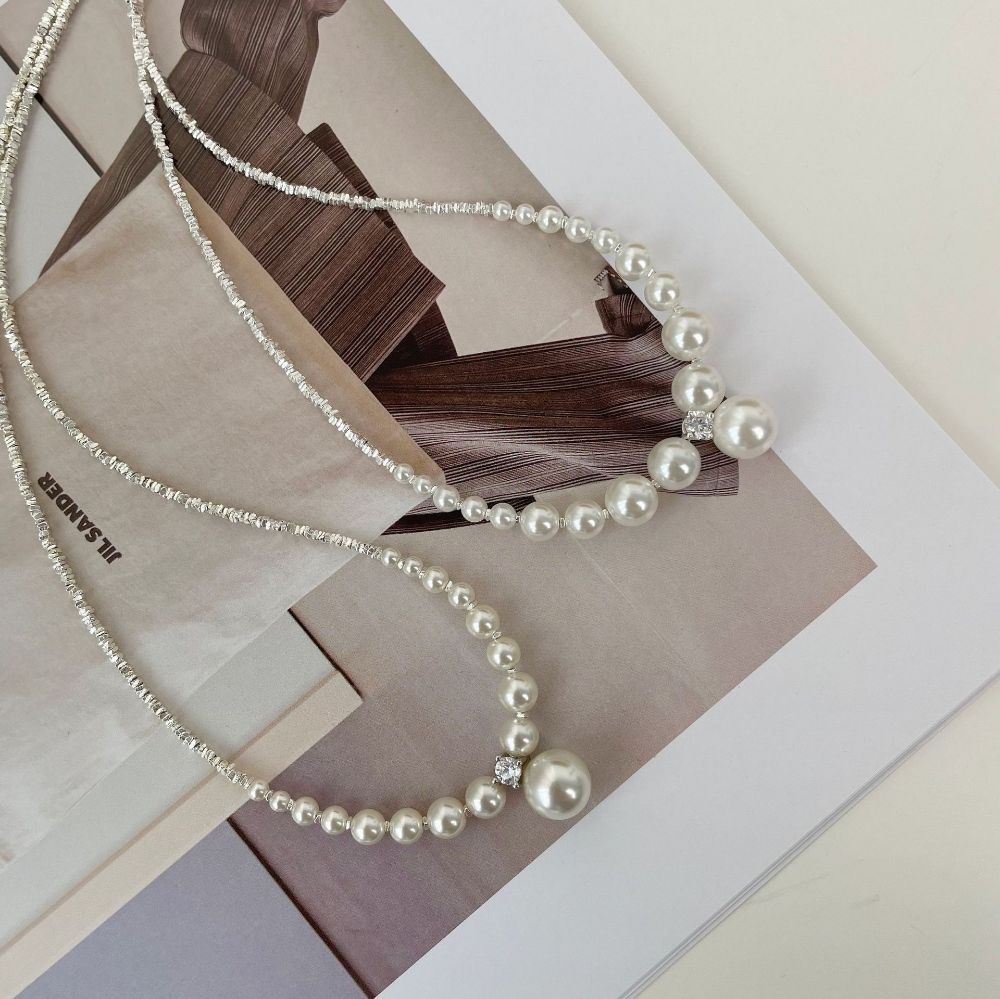 Picture of Tichy 925 Sterling Silver French-style Swarovski Pearl Necklace