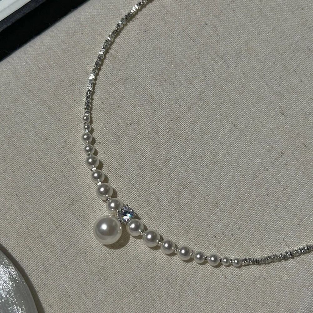 Picture of Tichy 925 Sterling Silver French-style Swarovski Pearl Necklace