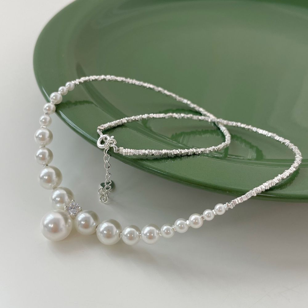 Picture of Tichy 925 Sterling Silver French-style Swarovski Pearl Necklace