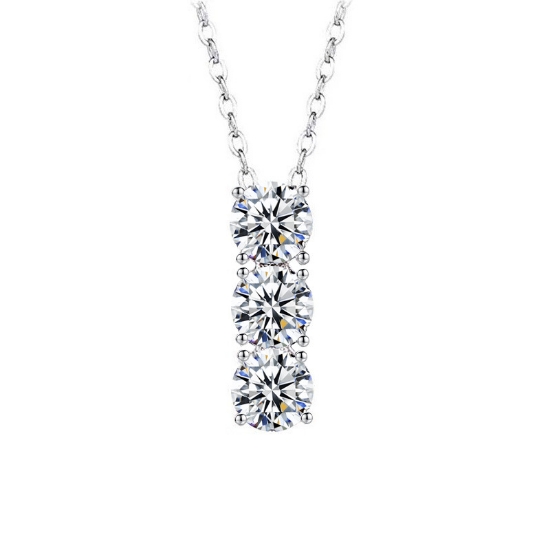 Picture of S925 Silver Moissanite Single-Line Necklace