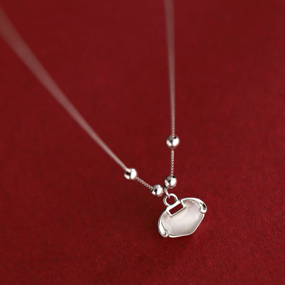 Picture of Titch S925 Cat's Eye Pendant Collarbone Chain