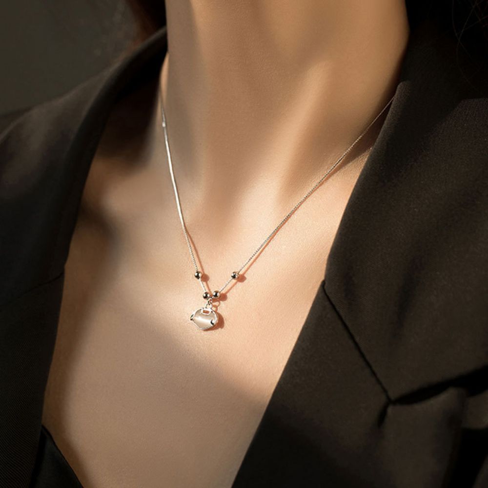 Picture of Titch S925 Cat's Eye Pendant Collarbone Chain