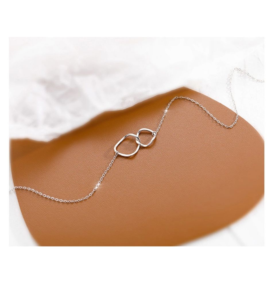 Picture of Titch 925 Silver Double Ring Pendant Necklace