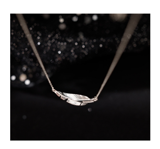Picture of Titch 925 Silver Feather Necklace