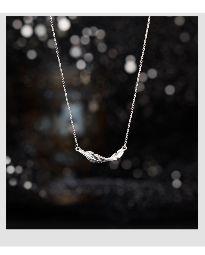 Picture of Titch 925 Silver Feather Necklace