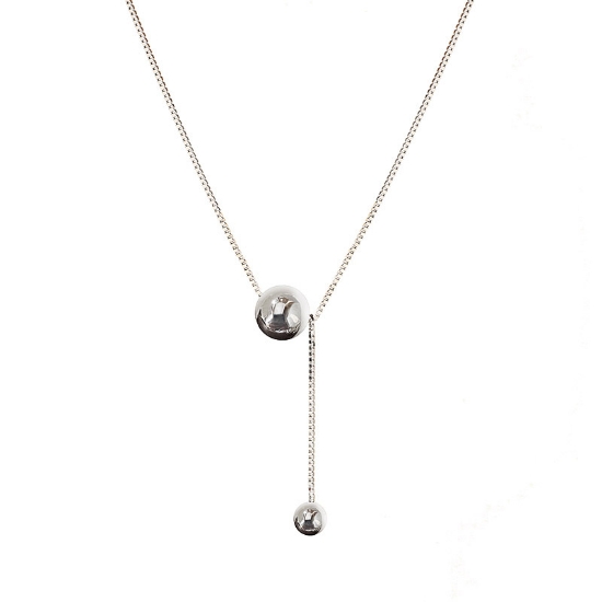 Picture of Titch 925 Silver Beaded Tassel Necklace