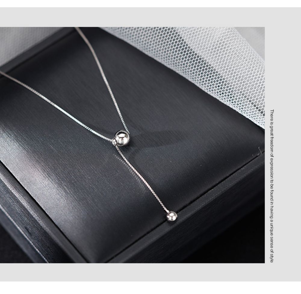 Picture of Titch 925 Silver Beaded Tassel Necklace