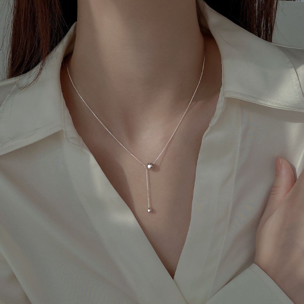 Picture of Titch 925 Silver Beaded Tassel Necklace