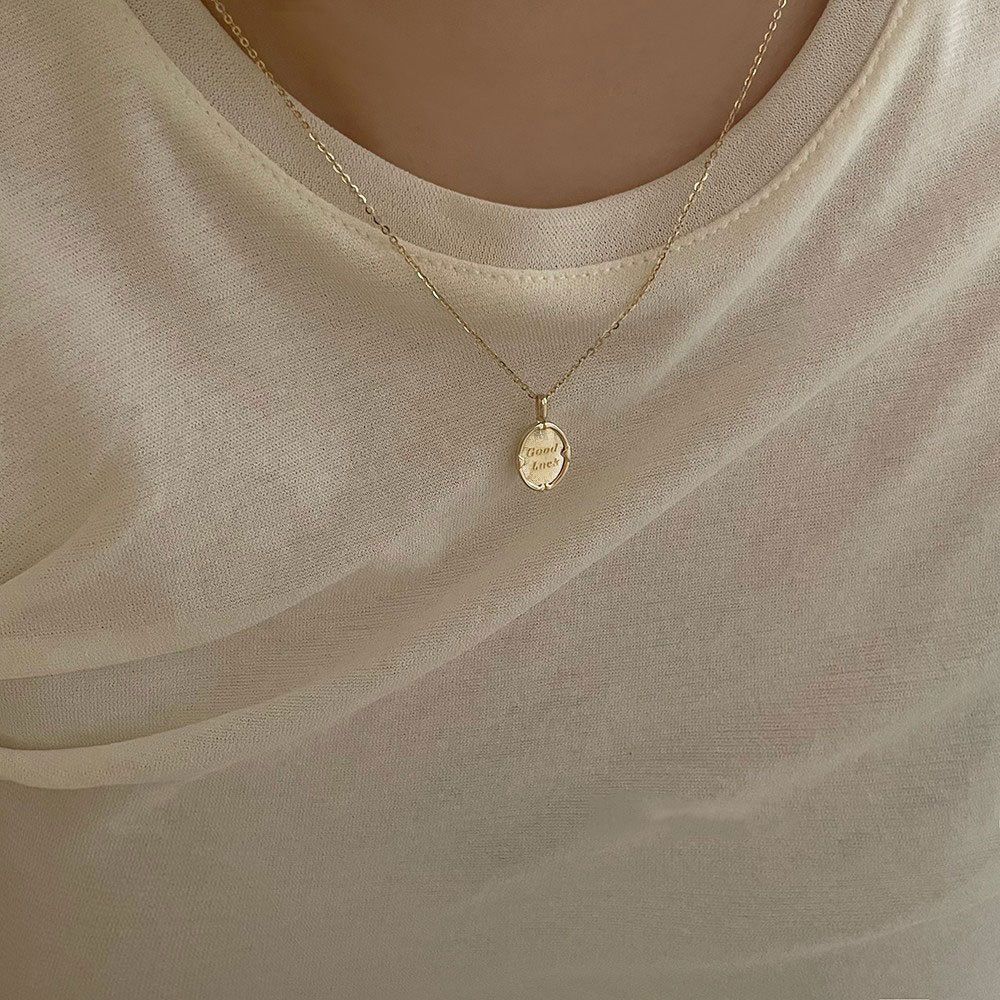 Picture of Titch S925 Silver Good Luck Alphabet Necklace
