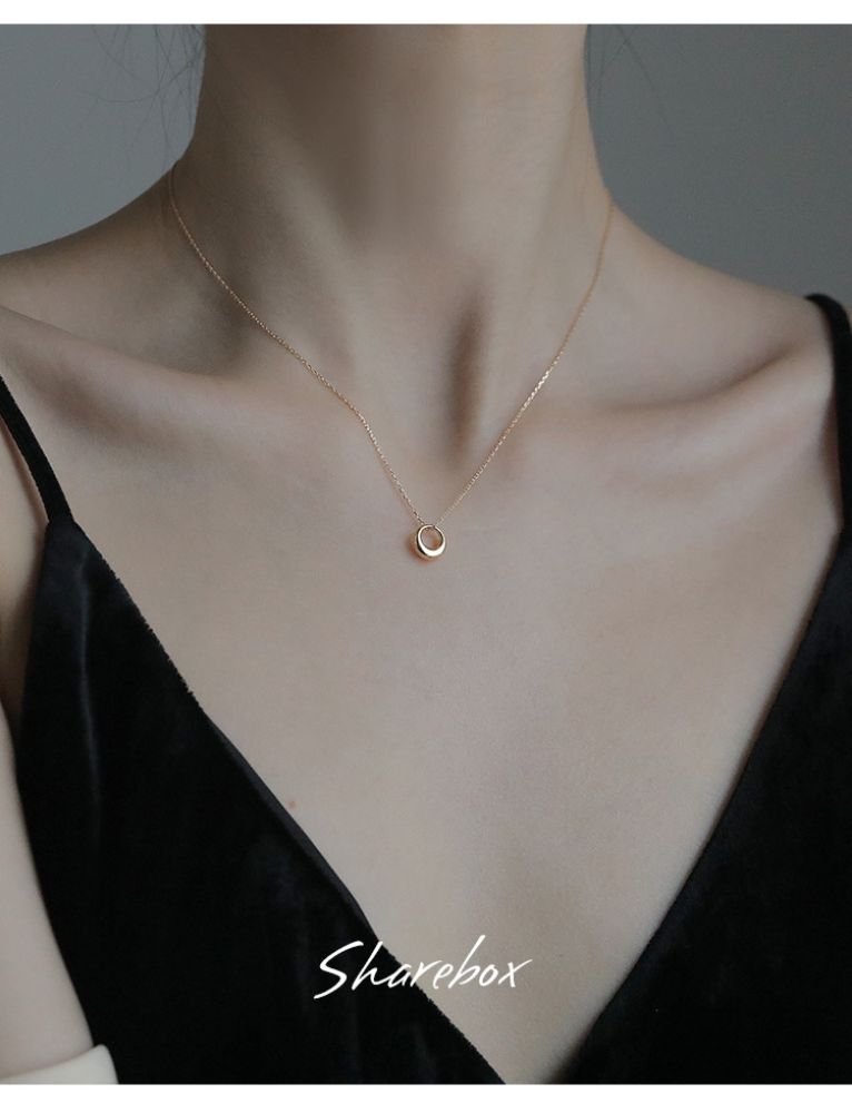 Picture of Titch S925 Silver Geometric Circle Necklace