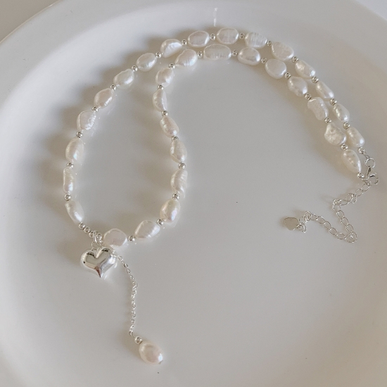 Picture of Tichi 925 Silver Heart Pearl Necklace
