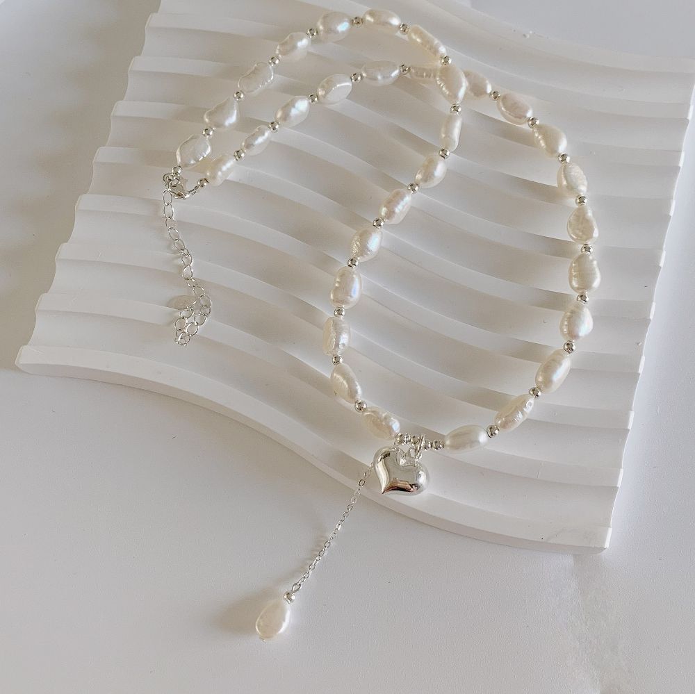 Picture of Tichi 925 Silver Heart Pearl Necklace