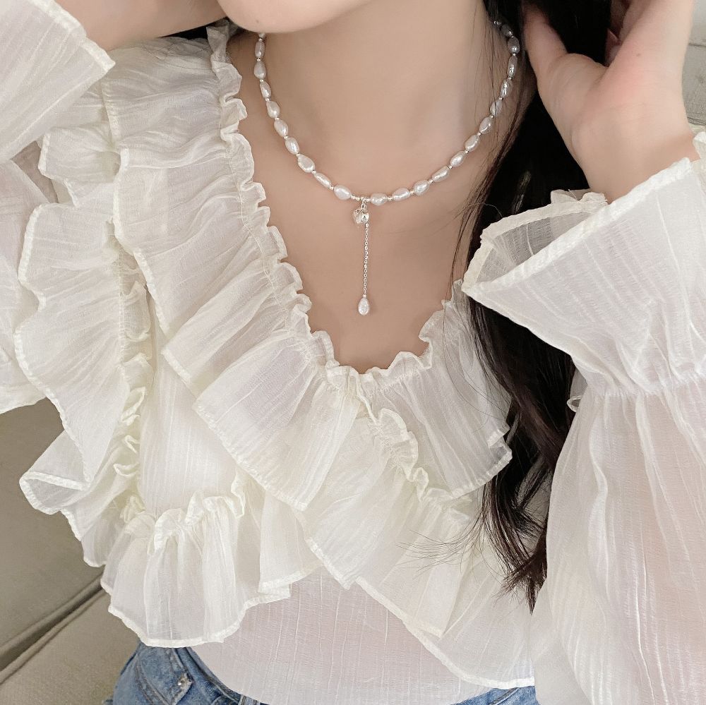 Picture of Tichi 925 Silver Heart Pearl Necklace