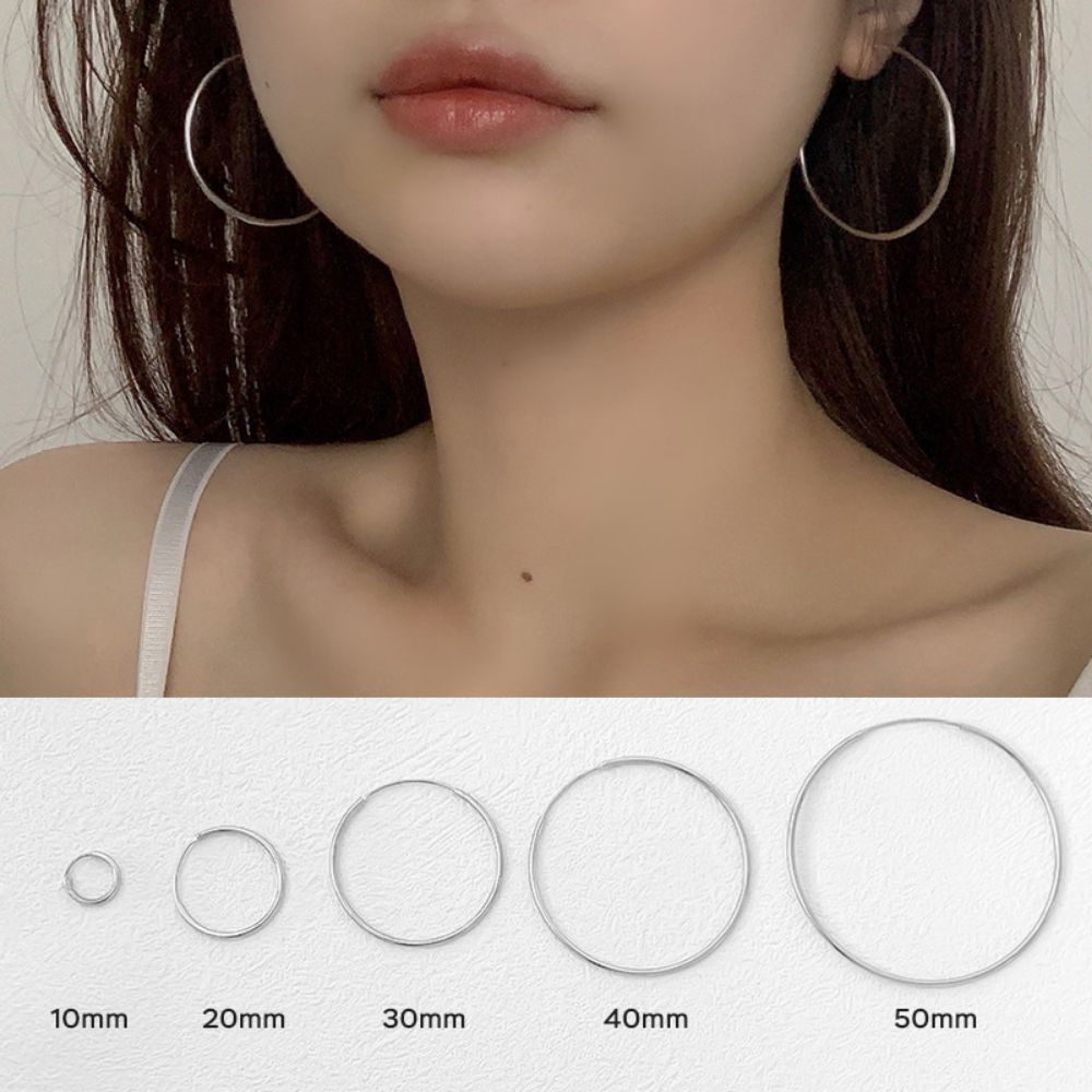 Picture of The Titchy 925 Sterling Silver Simple Hoop Earrings
