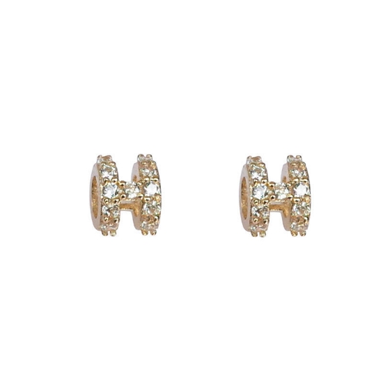 Picture of Tichi Mini H-shaped 3D sterling silver (925) earrings