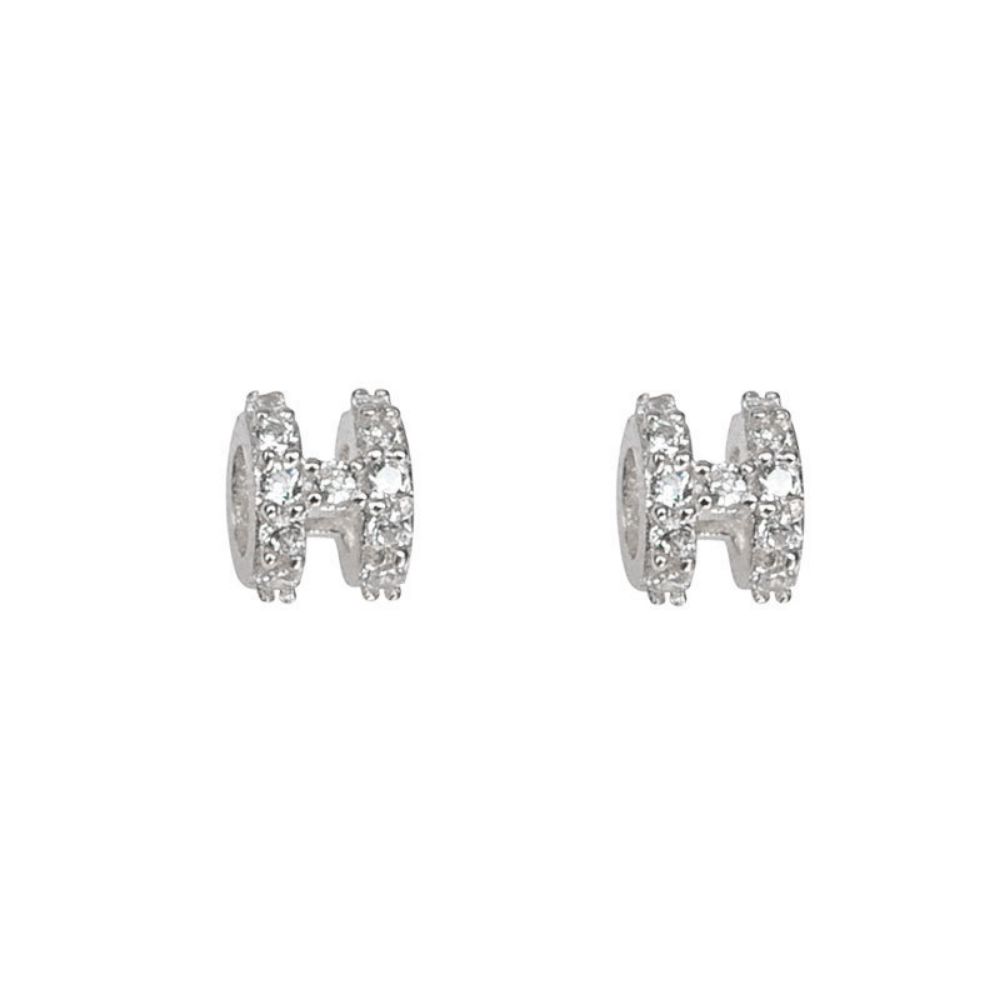 Picture of Tichi Mini H-shaped 3D sterling silver (925) earrings