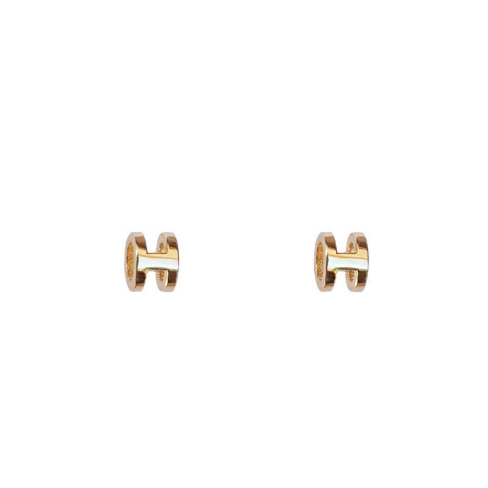 Picture of Tichi Mini H-shaped 3D sterling silver (925) earrings