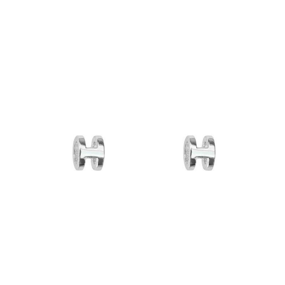 Picture of Tichi Mini H-shaped 3D sterling silver (925) earrings