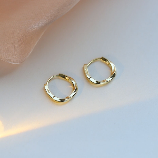 Picture of Titchy 925 silver Möbius ring earrings