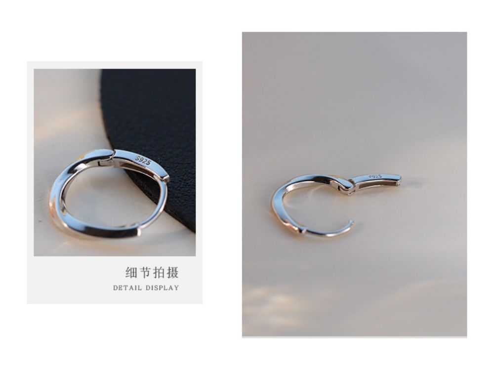 Picture of Titchy 925 silver Möbius ring earrings
