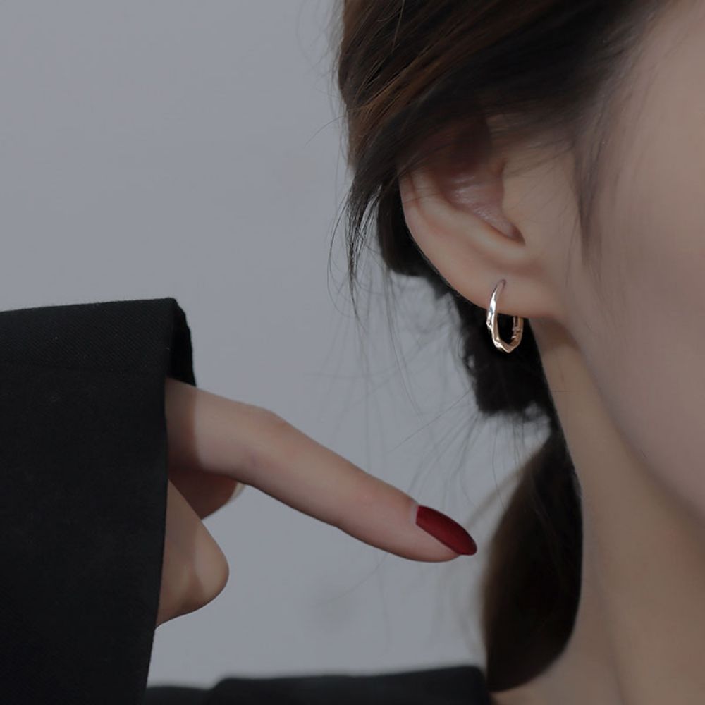 Picture of Titchy 925 silver Möbius ring earrings