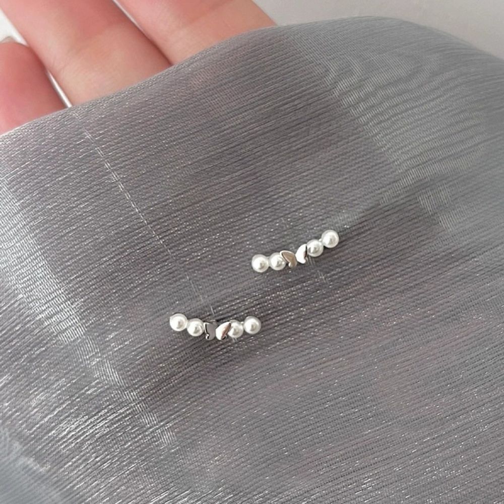 Picture of Titchy S925 silver butterfly imitation pearl earrings