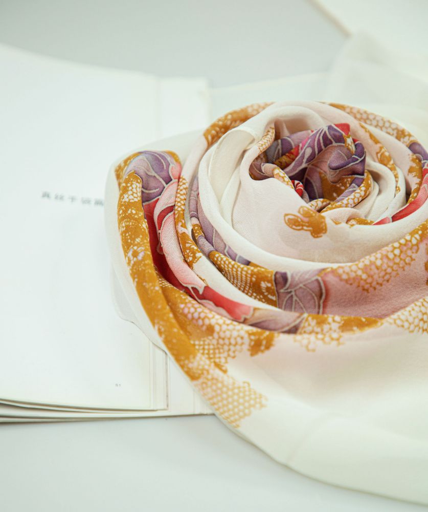 Picture of Hand-Painted Silk Satin Long Scarf