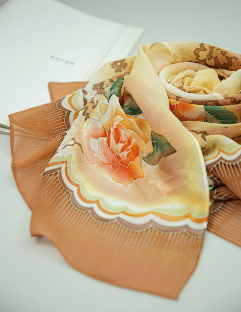 Picture of Hand-Painted Silk Satin Long Scarf