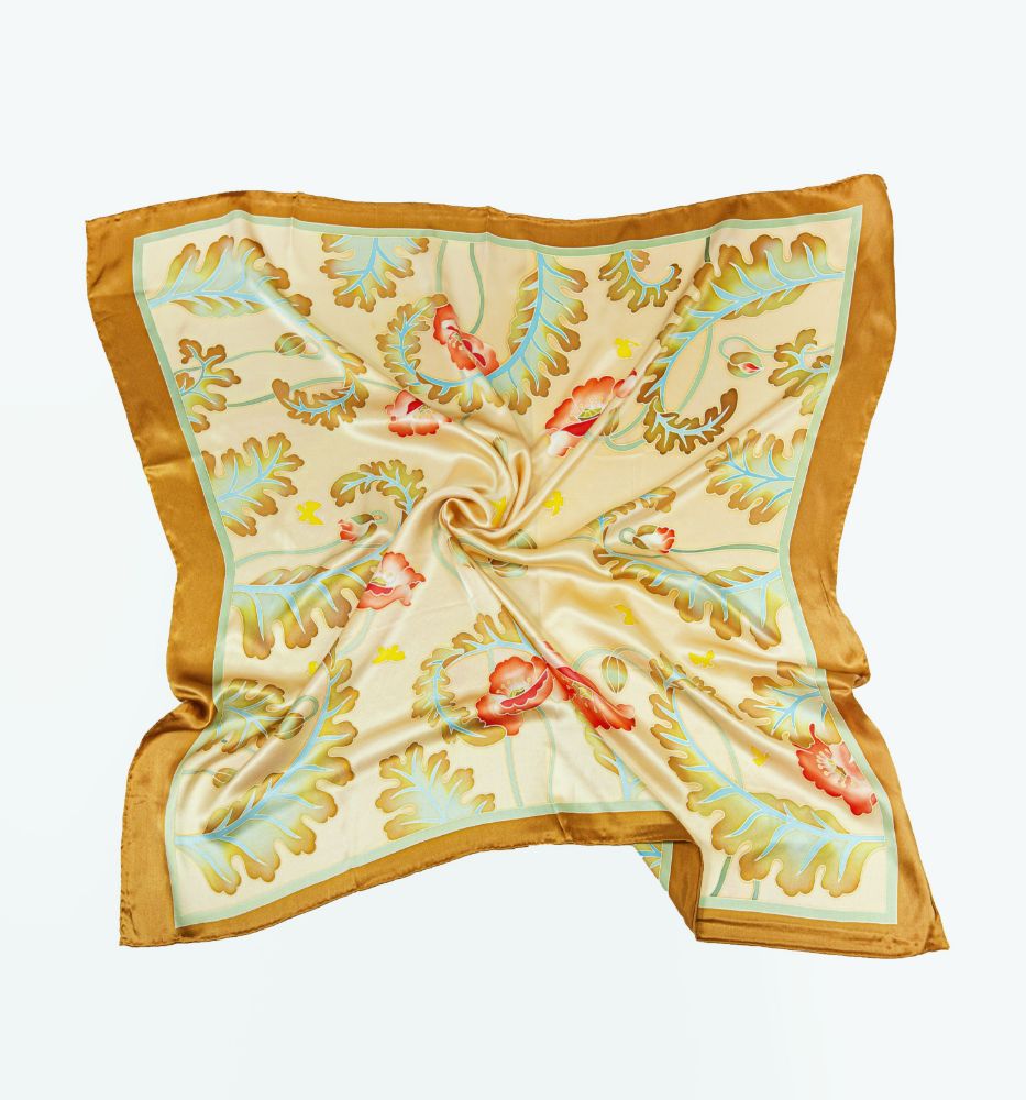 Picture of Hand-Painted Silk Satin Large Square Scarf