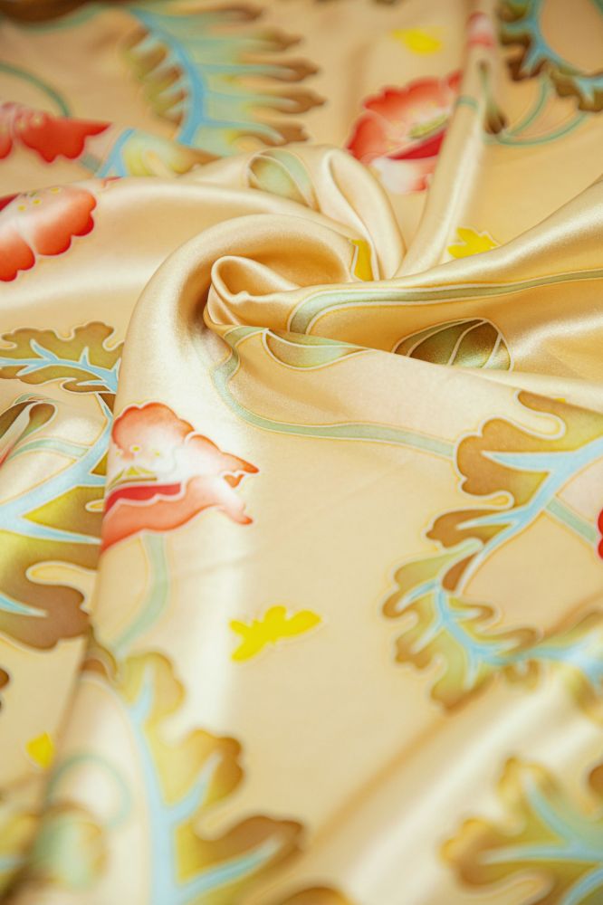 Picture of Hand-Painted Silk Satin Large Square Scarf