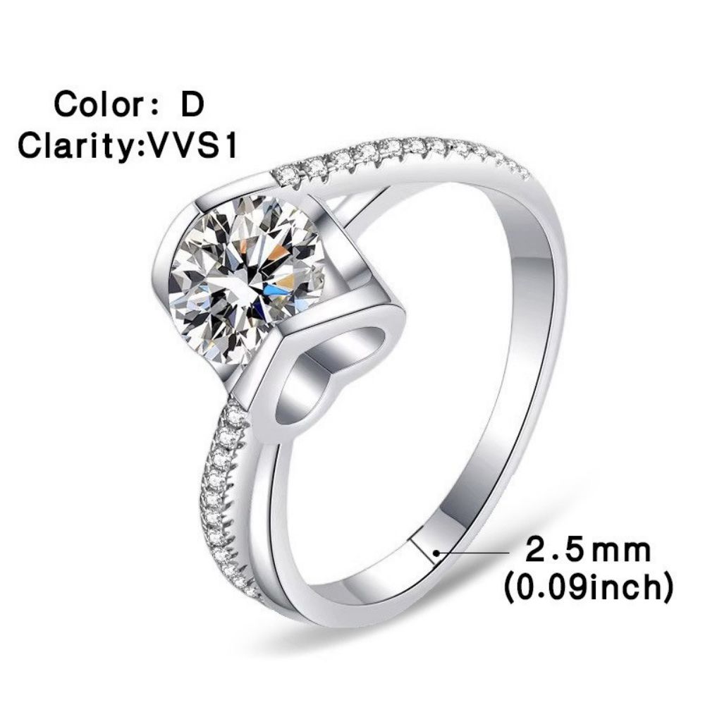 Picture of 925 silver Angel's Kiss Moissanite ring