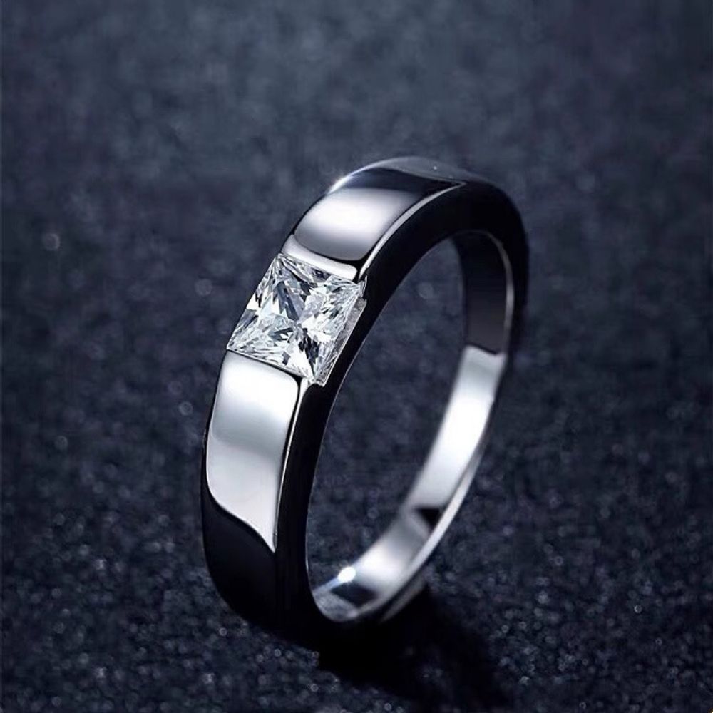 Picture of 925 silver square stylish Moissanite ring