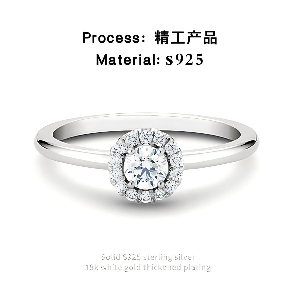 Picture of 925 silver Jane Eyre Moissanite ring (open and adjustable)