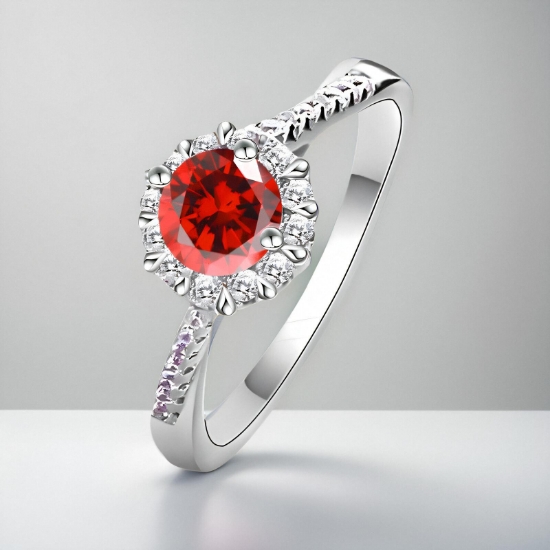 Picture of 925 silver pigeon's blood ruby ring