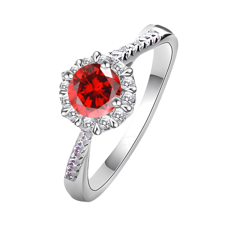 Picture of 925 silver pigeon's blood ruby ring